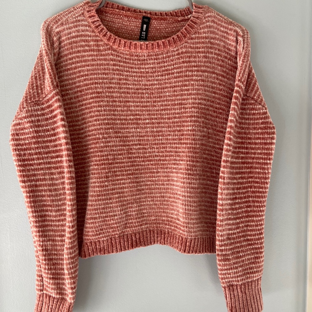 Pink and White Striped Sweater